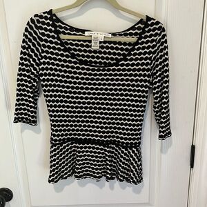 Max Studio black and white peplum top
